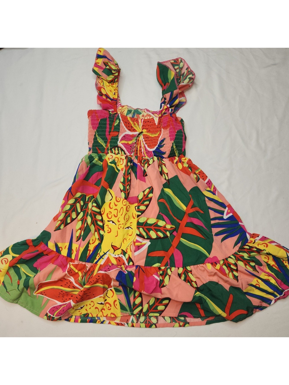 SHEIN Tropical Print Sleeveless Dress